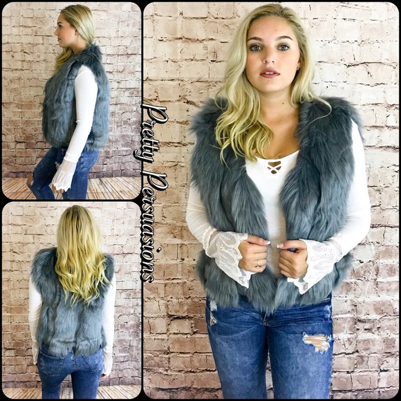 NWT Gray Faux Fur Vest❗️LAST 2‼️ - Picture 5 of 5